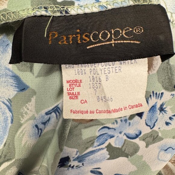 Vintage Pariscope Floral Mini Dress, Cottagecore Sleeveless Fit & Flare Summer - Picture 5 of 6